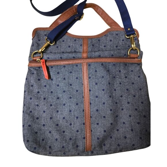 Fossil Blue and Brown Shoulder Bag - Picture 5 of 15